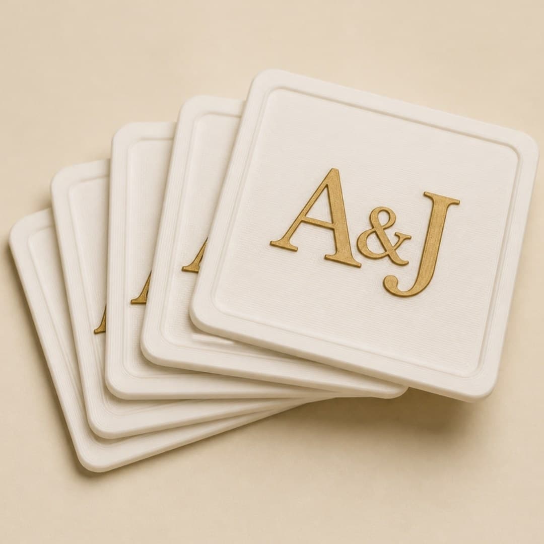Posavasos con iniciales